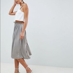 Brand new satin pleated midi skirt from ASOS